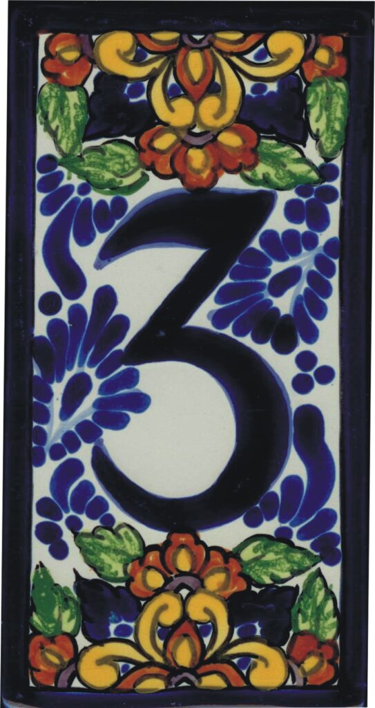 House Number 3 Tile – Baroque 1 Design