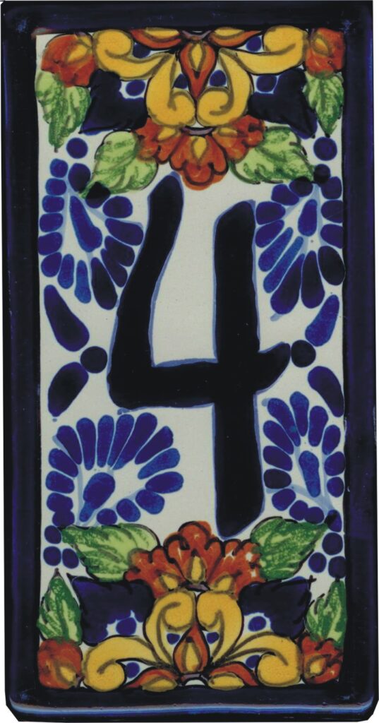 House Number 4 Tile – Baroque 1 Design