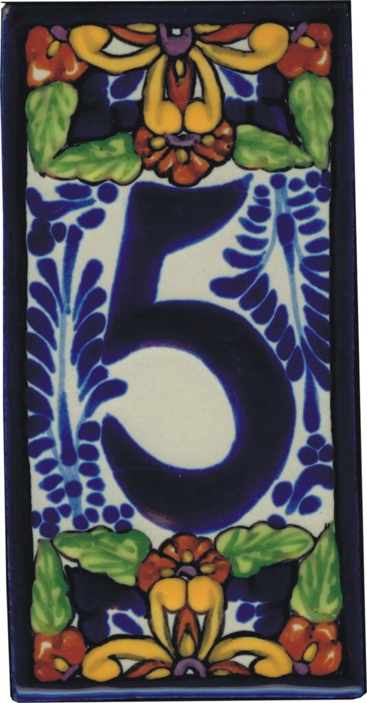 House Number 5 Tile – Baroque 1 Design