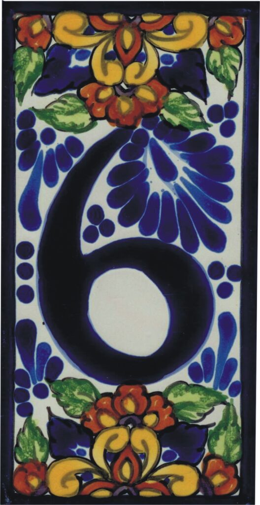 House Number 6 Tile – Baroque 1 Design