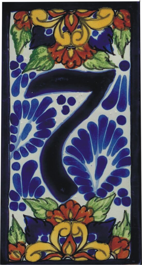 House Number 7 Tile – Baroque 1 Design