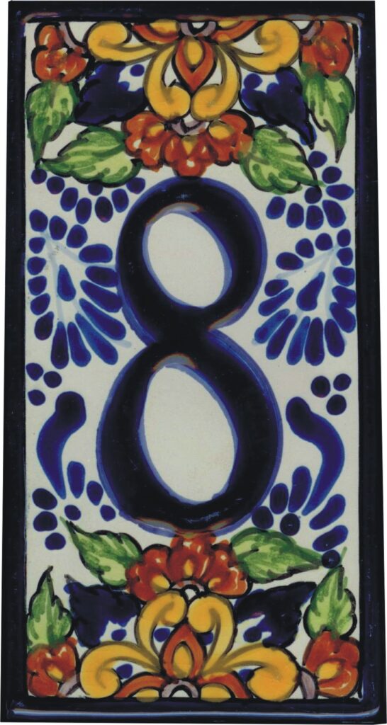 House Number 8 Tile – Baroque 1 Design