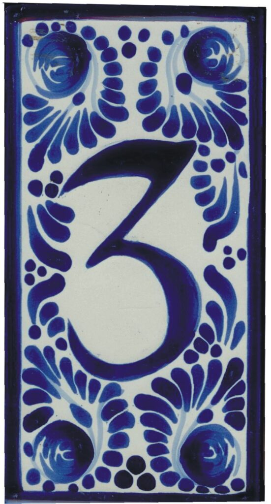 House Number 3 Tile – Classic 1 Design
