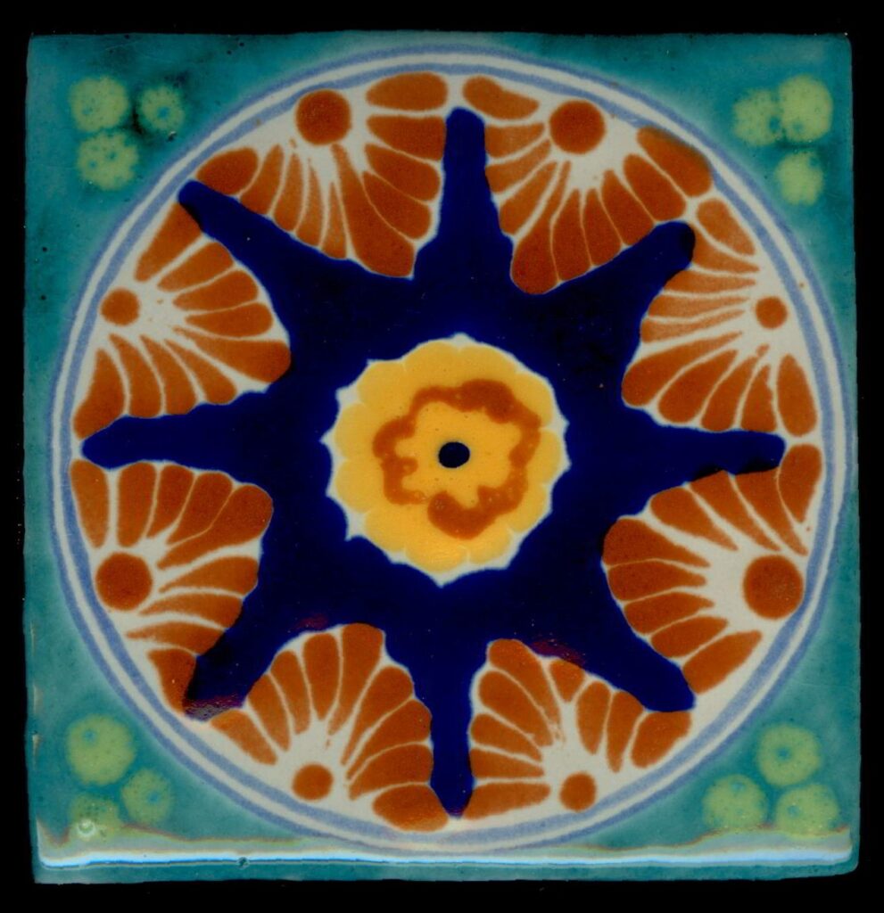 Baroque 2, 4″ Talavera Clay Tile