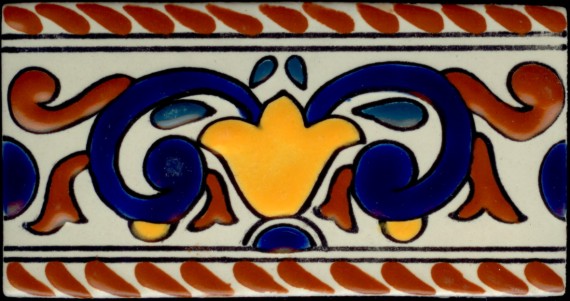 Colonial 8 6″ x 3″ Talavera Clay Tile