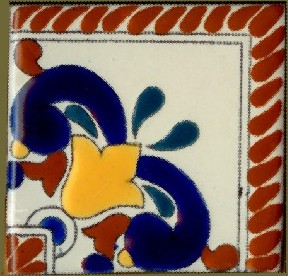 Colonial 8 4″ Corner Talavera Clay Tile