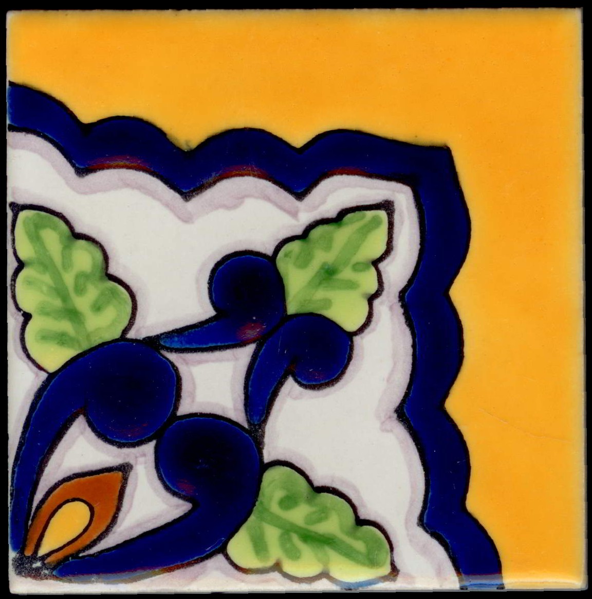 talavera tile porcelain baroque 5 corner 4 inch